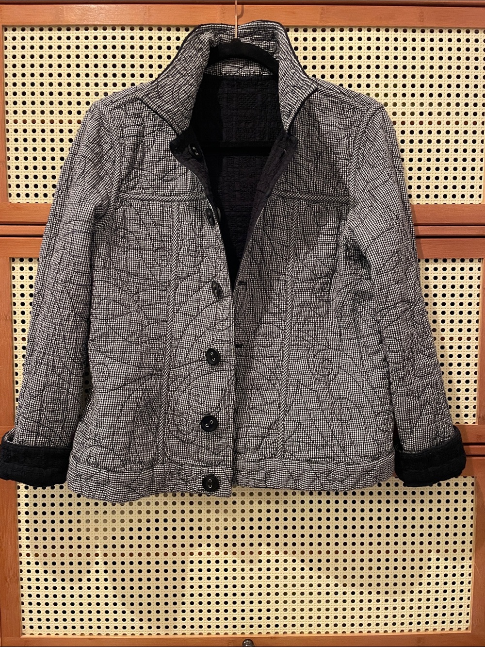 Chico’s Reversible Quilted Embroidered Cotton Button-Front Women's Jacket